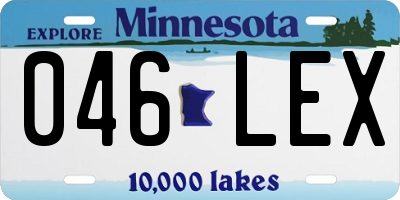 MN license plate 046LEX