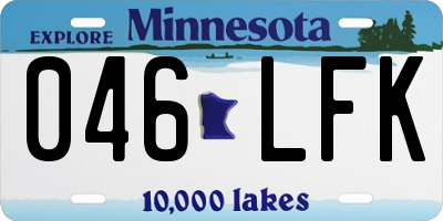 MN license plate 046LFK