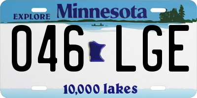 MN license plate 046LGE