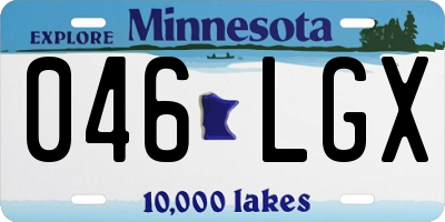 MN license plate 046LGX