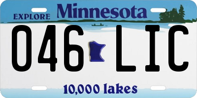 MN license plate 046LIC