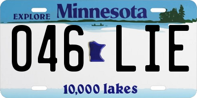 MN license plate 046LIE