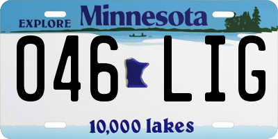 MN license plate 046LIG