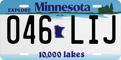 MN license plate 046LIJ