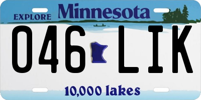 MN license plate 046LIK