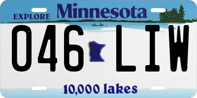 MN license plate 046LIW