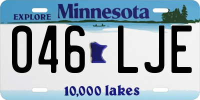 MN license plate 046LJE