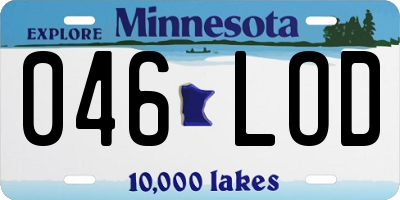MN license plate 046LOD