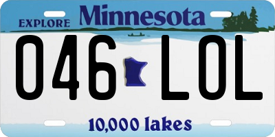 MN license plate 046LOL
