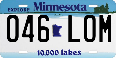 MN license plate 046LOM