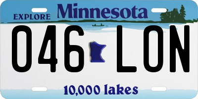 MN license plate 046LON