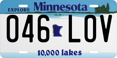 MN license plate 046LOV