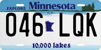 MN license plate 046LQK