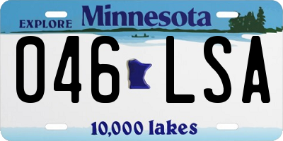 MN license plate 046LSA