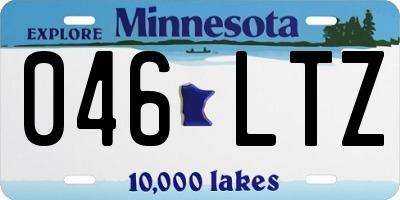 MN license plate 046LTZ