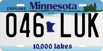 MN license plate 046LUK