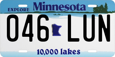 MN license plate 046LUN