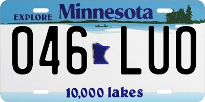 MN license plate 046LUO