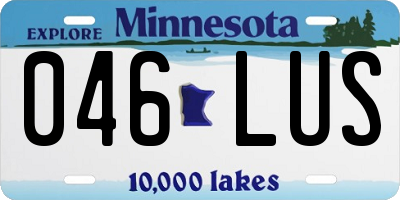 MN license plate 046LUS