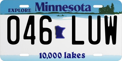 MN license plate 046LUW