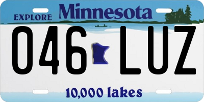 MN license plate 046LUZ