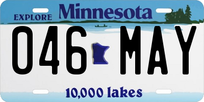 MN license plate 046MAY