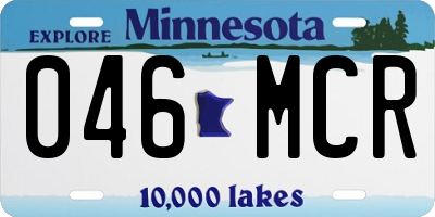 MN license plate 046MCR
