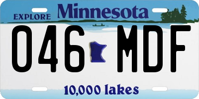 MN license plate 046MDF