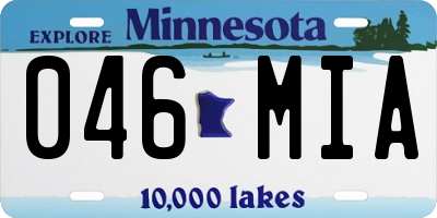 MN license plate 046MIA