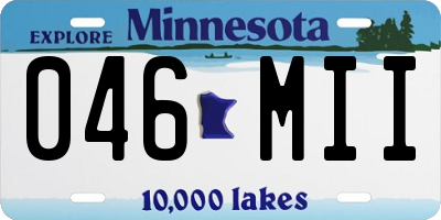 MN license plate 046MII