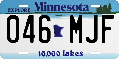 MN license plate 046MJF
