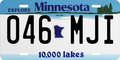 MN license plate 046MJI