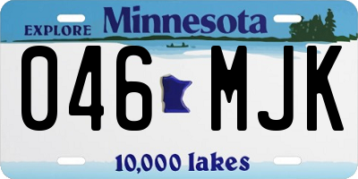 MN license plate 046MJK