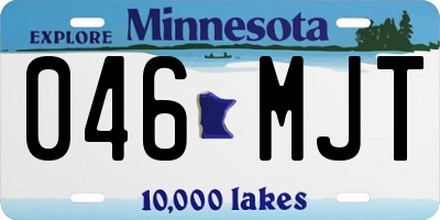 MN license plate 046MJT