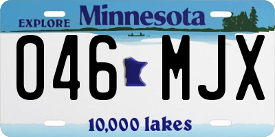 MN license plate 046MJX