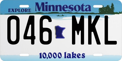MN license plate 046MKL