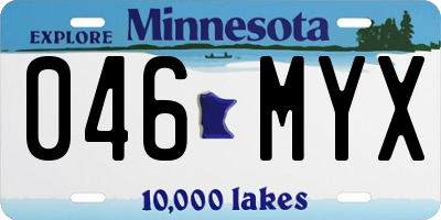MN license plate 046MYX