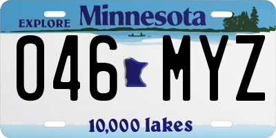 MN license plate 046MYZ