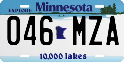 MN license plate 046MZA