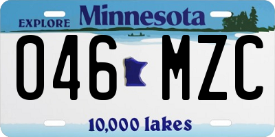 MN license plate 046MZC
