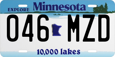 MN license plate 046MZD