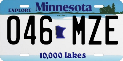 MN license plate 046MZE