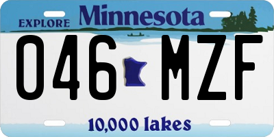 MN license plate 046MZF