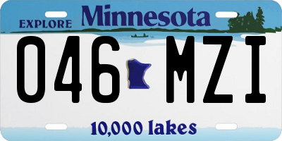 MN license plate 046MZI