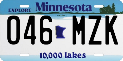 MN license plate 046MZK