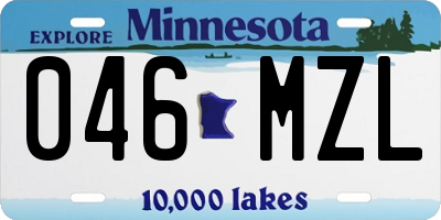 MN license plate 046MZL