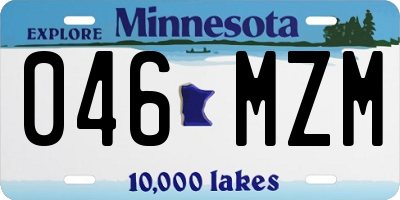 MN license plate 046MZM