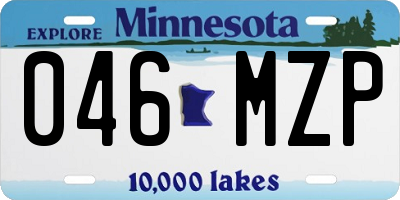 MN license plate 046MZP