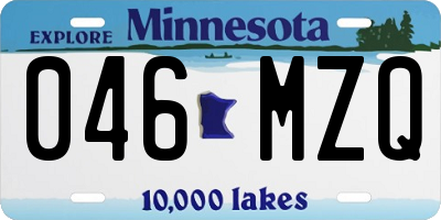 MN license plate 046MZQ