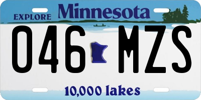 MN license plate 046MZS